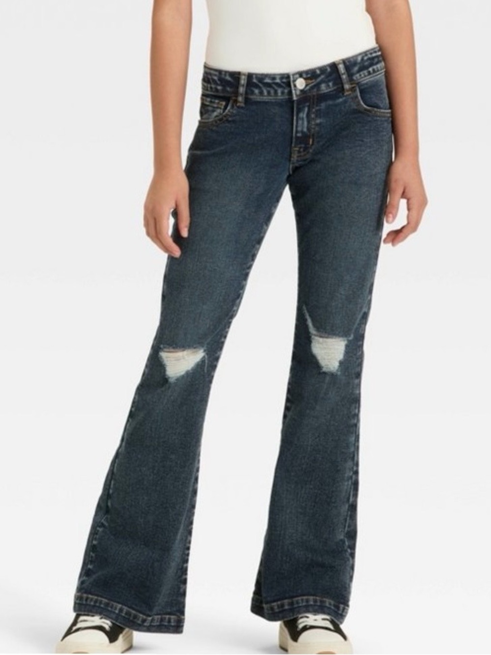 art class Dark Wash Distressed Flare low rise girls Jeans